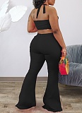 Fashionable And Casual New Style Small Vest Bell Bottom Pants Two Piece Suit For Women