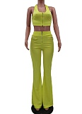 Fashionable And Casual New Style Small Vest Bell Bottom Pants Two Piece Suit For Women