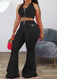 Fashionable And Casual New Style Small Vest Bell Bottom Pants Two Piece Suit For Women