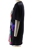 3D Cartoon Printed Casual Loose Short Sleeve Dress PMR-487