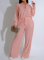 Elastic Wrinkled Lapel Shirt With Multi-Pocket Wide-Leg Pants Two-Piece Suit Elastic Wrinkled Lapel Shirt With Multi-Pocket Wide-Leg Pants Two-Piece Suit