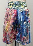 Fashion Casual Painted Straight Shorts For Women