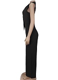 Copy Fashion Sexy Bow Vest Casual Trousers Two-Piece Suit For Women
