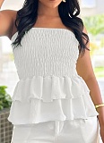 Women'S Tube Top Slim Fit Sexy Ruffled Top