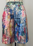 Fashion Casual Painted Straight Shorts For Women