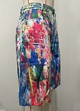 Fashion Casual Painted Straight Shorts For Women