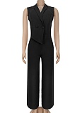 Copy Fashion Sexy Bow Vest Casual Trousers Two-Piece Suit For Women