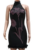New Sexy Sleeveless Permed Diamond Package Hip Dress For Women