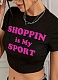 Women'S Street Print Short Round Neck T-Shirt