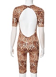 Fashionable Sexy Trendy Leopard Print High Waist Jumpsuit For Women