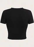 Women'S Street Print Short Round Neck T-Shirt