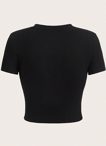 Women'S Street Print Short Round Neck T-Shirt