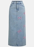 Bowknot Fashionable All-Match Denim Skirt For Women