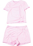 Fashionable And Simple Sleeveless Vest With Heart Hollow Shorts Two-Piece Suit