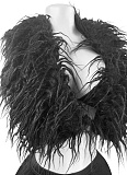 Sexy Nightclub Halter Neck Strappy Feather Top Tight Shorts Two-Piece Set