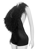 Elegant Feather Deep V Halter Neck Sexy Fashion Jumpsuit CH-25026