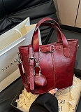 New Retro Portable Bucket Bag Large Capacity Shoulder Messenger Bag