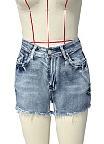 Summer New Style Back Pocket Exquisite Embroidery Washed Denim Shorts For Women