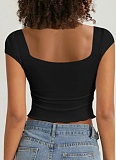 Summer Sexy V-Neck Short Sleeve Ruffle T-Shirt