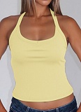 2025 Summer New Style Knitted Sexy Slim Halter Vest
