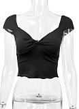 Summer Sexy V-Neck Short Sleeve Ruffle T-Shirt