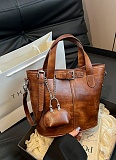 New Retro Portable Bucket Bag Large Capacity Shoulder Messenger Bag