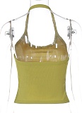 2025 Summer New Style Knitted Sexy Slim Halter Vest