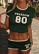 Round Neck Short-Sleeved Top Contrast Color Shorts Sports Casual Two-Piece Suit