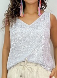 Sexy Fashion Casual Sequin Sleeveless Tops for Women