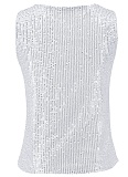 Sexy Fashion Casual Sequin Sleeveless Tops for Women