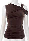 New Style Irregular Shoulder Sexy Vest For Women