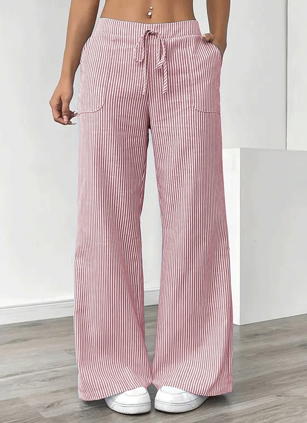 New Striped Casual Versatile Fashion Loose Wide-Leg Trousers