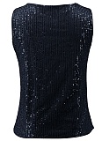 Sexy Fashion Casual Sequin Sleeveless Tops for Women