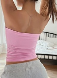 Sexy Solid Color Backless Tube Top For Women