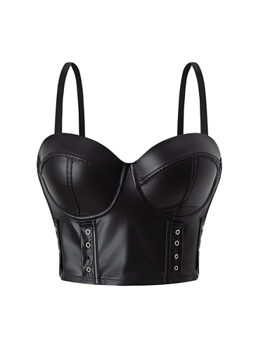 Women'S Black Sexy Bra Fishbone Top