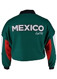 Autumn And Winter Plus Size Women'S Color Matching Short Zipper Jacket
