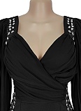 Fashionable And Elegant Waist-Hugging Rhinestone Long-Sleeved Fishtail Dress For Women