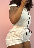 Solid Color Personalized Fashion Zipper Jumpsuit For Women