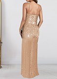 Fashionable Summer Sexy Perm Diamond Sling Slit Dress For Women