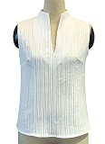 Summer New Solid Color V-Neck Slim Sleeveless Short-Sleeved Casual T-Shirt For Women