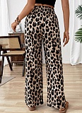 New Leopard Print Casual Trendy Wide Leg Pants For Women