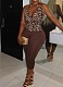 Summer New Leopard Print Backless Top Leggings Sexy Two-Piece Suit
