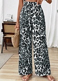 New Leopard Print Casual Trendy Wide Leg Pants For Women