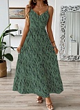 2025 Spring And Summer Holiday Style Sling Irregular Striped Women'S Dress