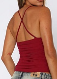 Summer Mesh Print Splicing Hot Girl Camisole Sexy Slim Fit Top