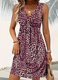 Sexy V-Neck Leopard Print Dress For Women