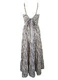 2025 Spring And Summer Holiday Style Sling Irregular Striped Women'S Dress