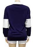 Contrast Color Long Sleeve Lapel Top Solid Color Shorts Two Piece Suit For Women