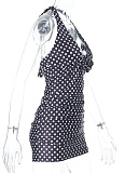 Beach Vacation Polka Dot V Neck Stereo Flower Dress Women