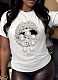 Street Hip-Hop Slim Fit Sexy Pearl Lips Print Top